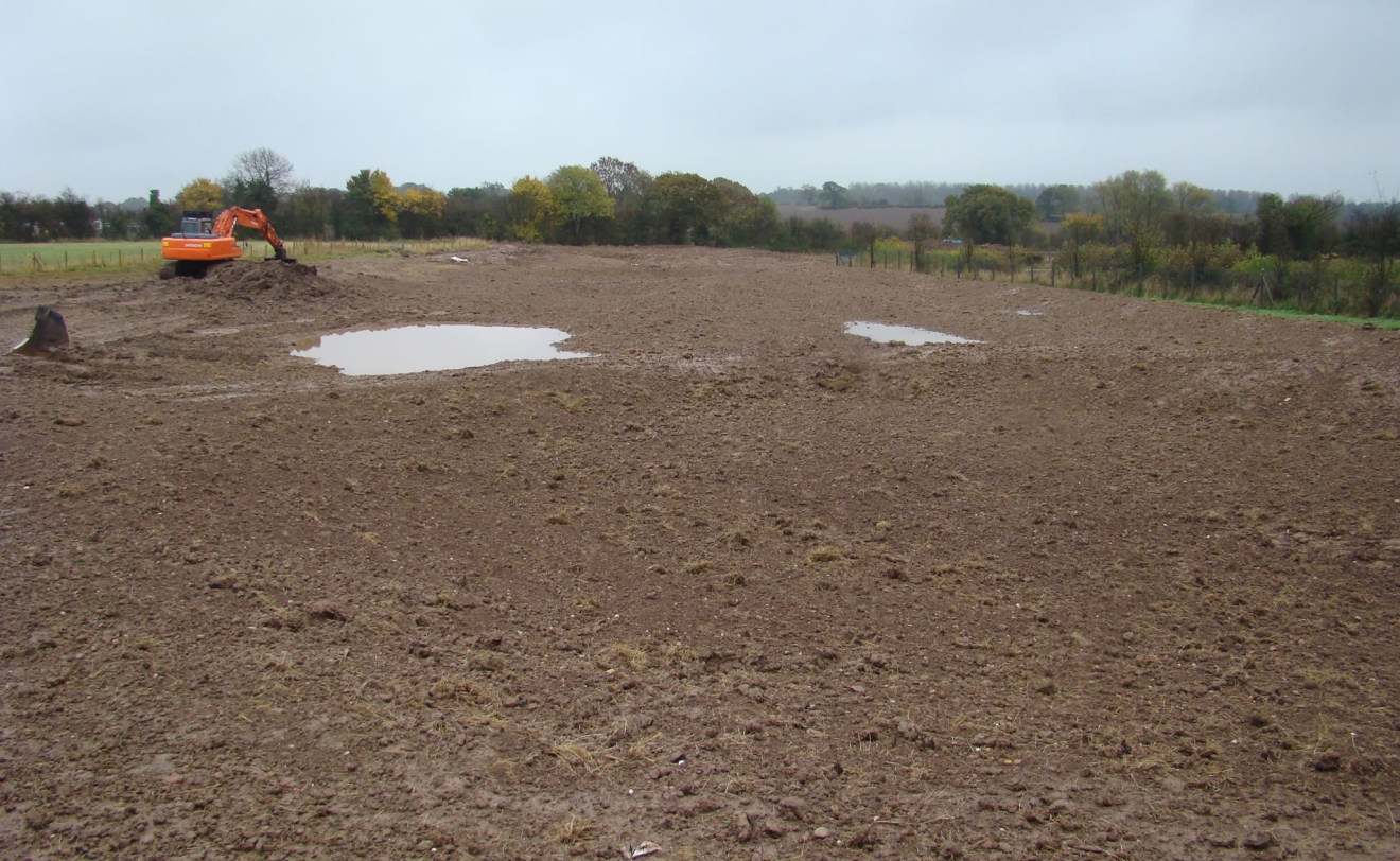 Excavation of treatment ponds
