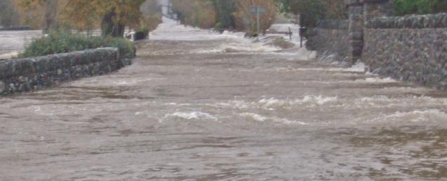 B5106 looking towards Llanrwst floods