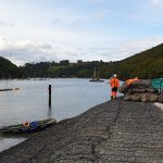 Salix pre-filled Rock Mattresses installed by TMS on River Dart Noss Marina