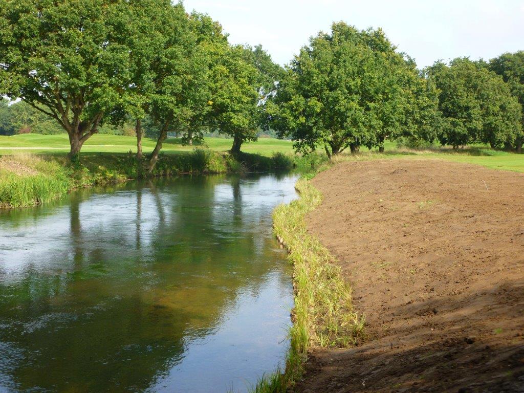 Planted up Coir Rolls on River Wey Wisley Golf Course